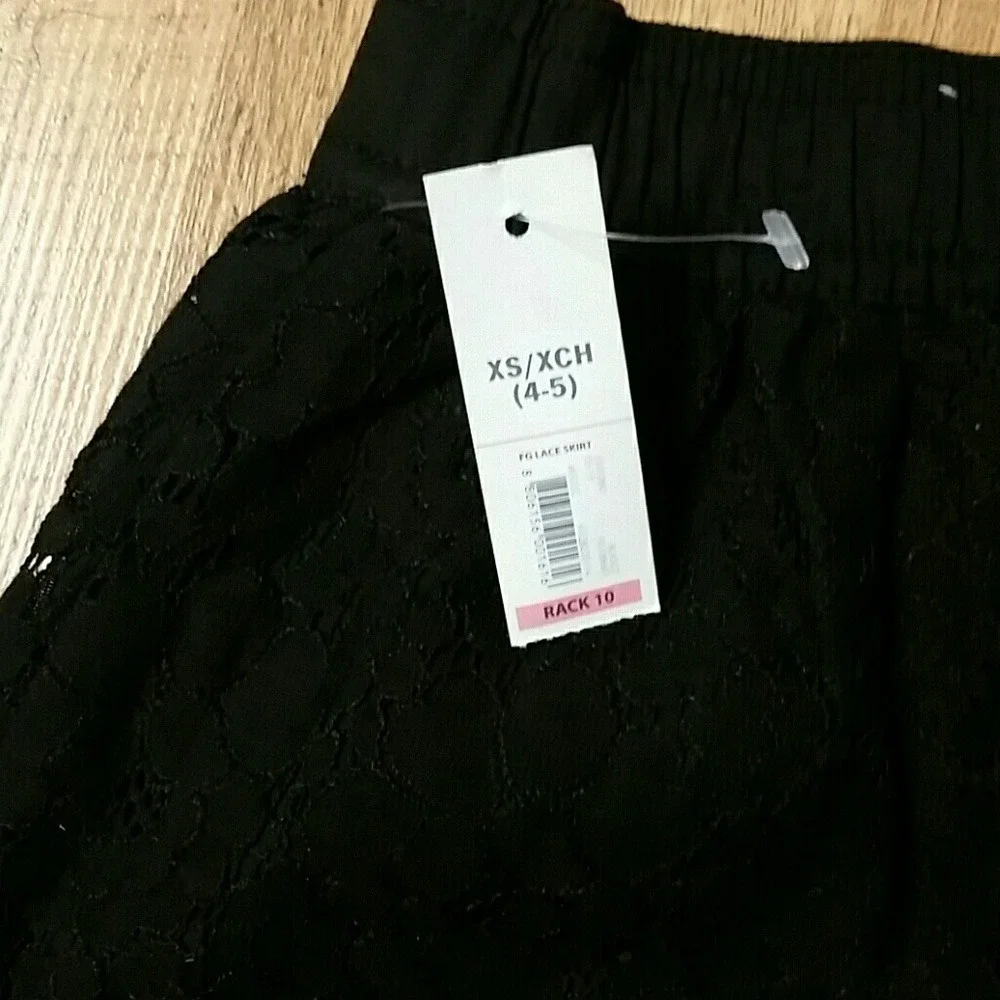Faded Glory Girls NWT Black Lace‎ Skirt with Circo Pink Lace Tank Top Size 4T